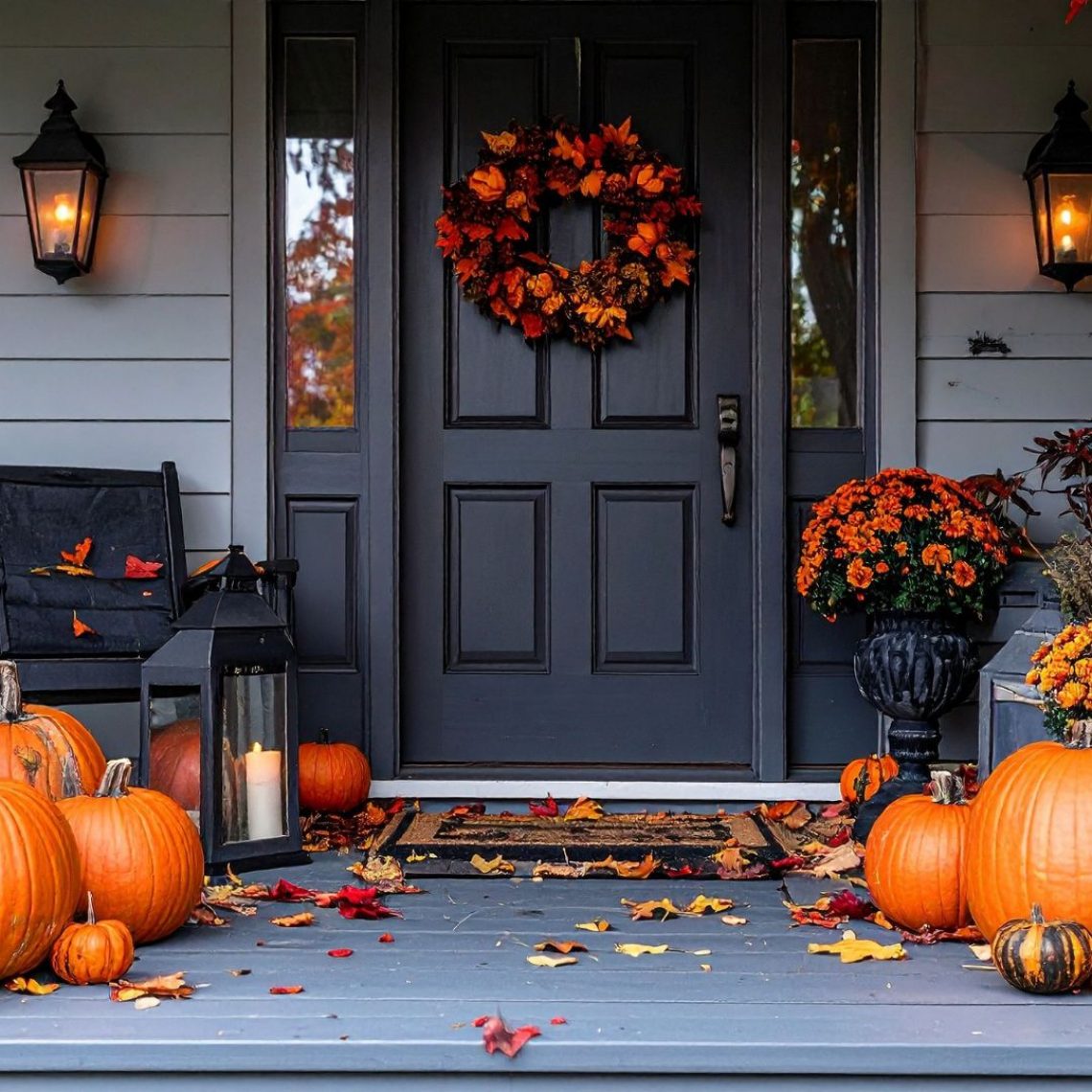 House with pumpkins