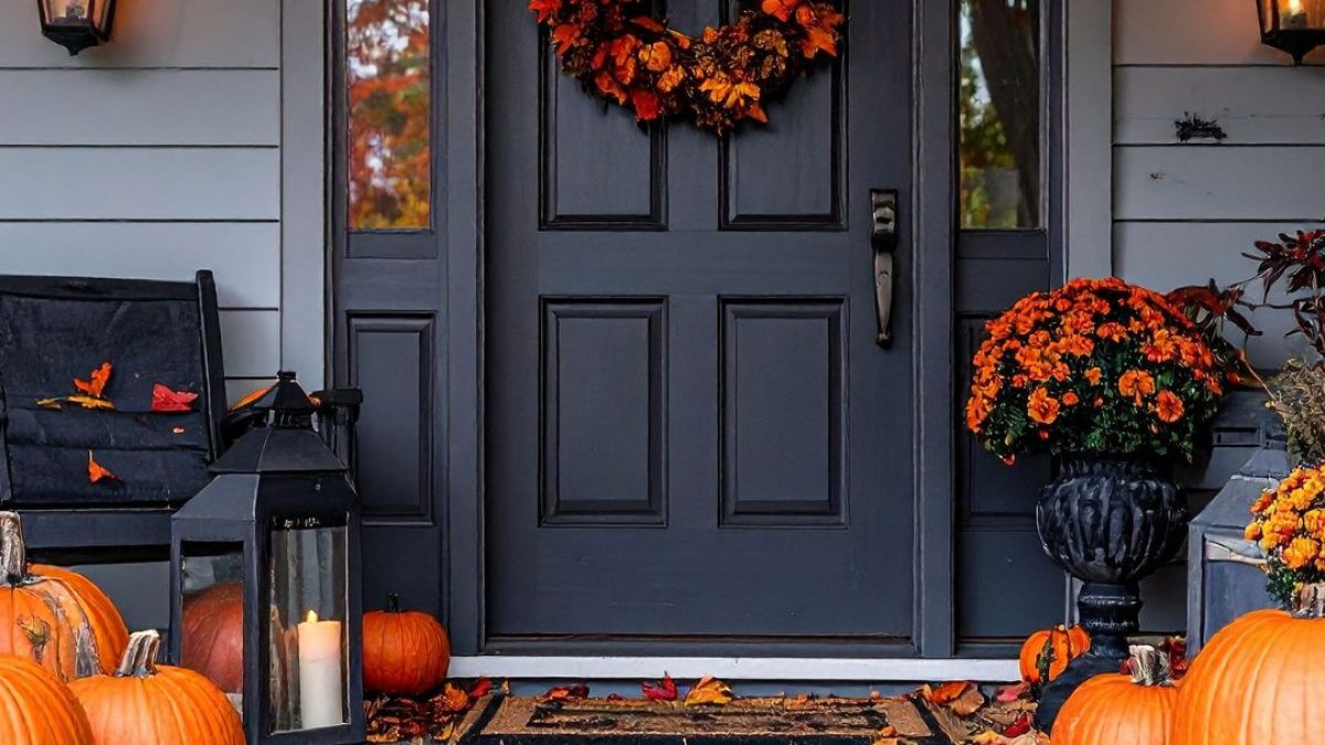 House with pumpkins